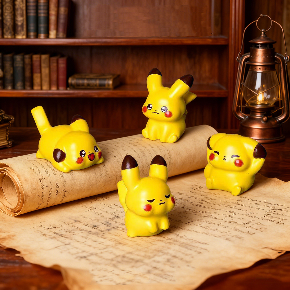 4Pcs/Set Pocket Monsters Anime Pokemon Pikachu Action Figures Kawaii 2-3.2cm PVC Collection Cute Model Decoration Toy
