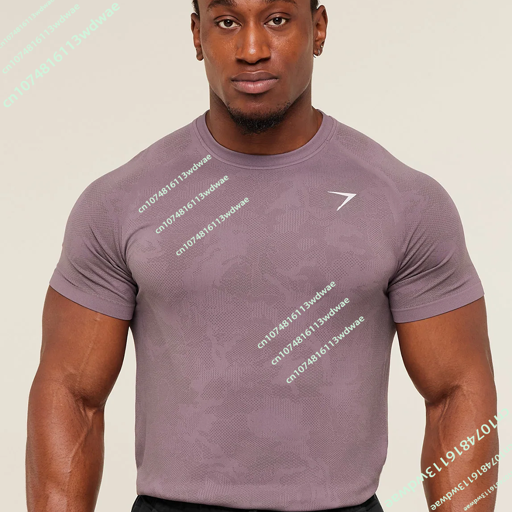 Fitness Muscle Exercises 2026 New High Elastic Quick Dry Sports Mens T-Shirt Workout Summer Gym Trendy Short Sleev Cycling shirt