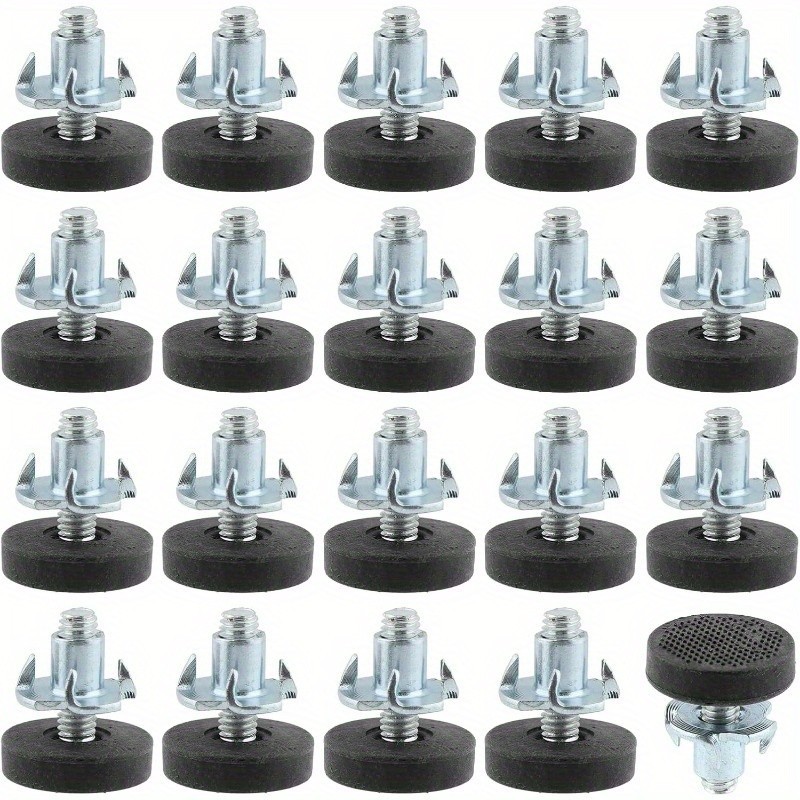 4 pcs Furniture Leveling Feet | M6 Thread, Tool-Free Install, Anti-Slip, Heavy-Duty, Height Adjustable, T-Nut | For: Home