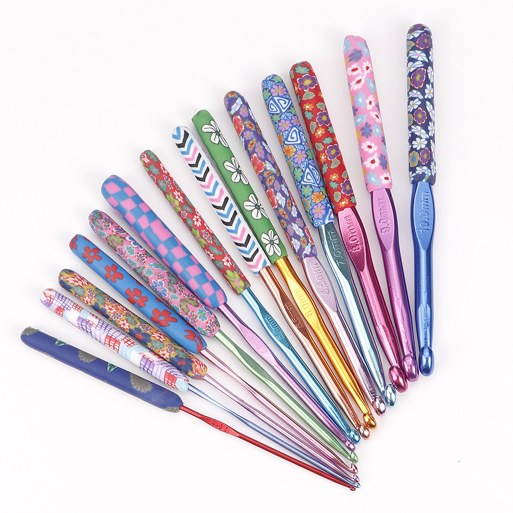QJH Art Aluminum Soft Grip Crochet Needles Crocheting for Grandmother Knitting Hook Crochet Yarn Craft Premium Crochet Supplies
