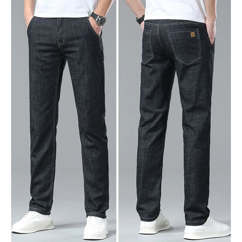 Spring Summer New 97%Cotton Solid Color Casual Pants Men Business Fashion Comfortable Stretch Classic Trousers Male 6 Color