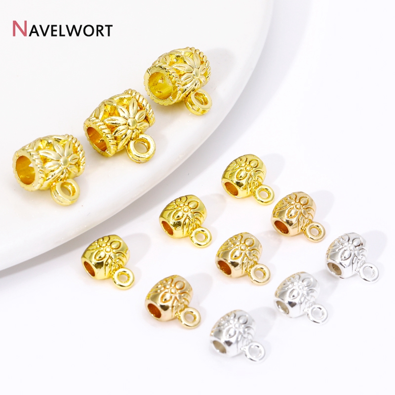 18K Gold Plated Bail Bead Hanger Rings,Brass Pendant Bail Connector,Bails For Jewelry,DIY Necklace Jewelry Making Accessories pen gpt