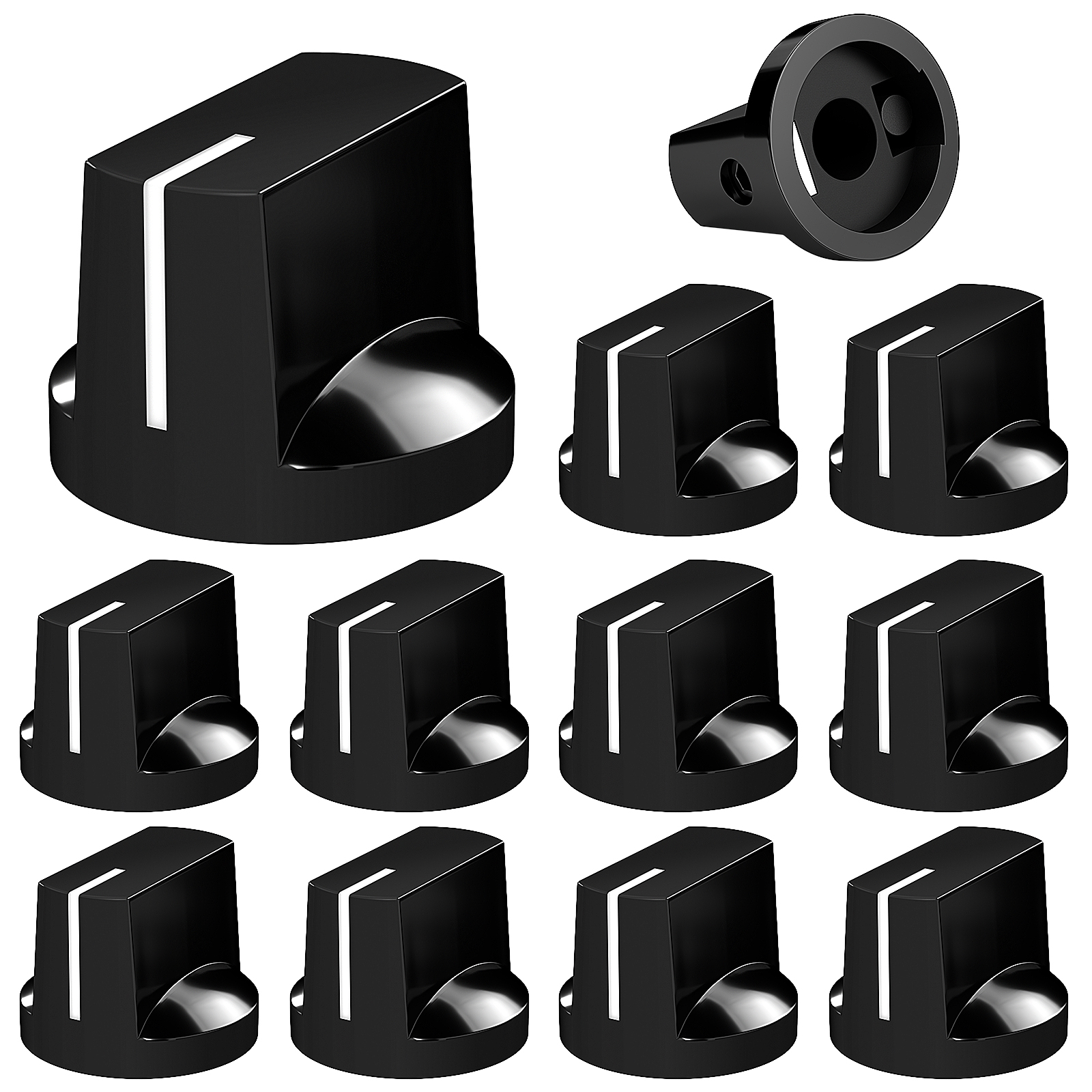 DaierTek 10PCS Guitar Pedal Knobs 6.35MM Davies 1510 Control AMP Effect Pedal Knob 1/4 with Set Screw for Electric Guitar Knob