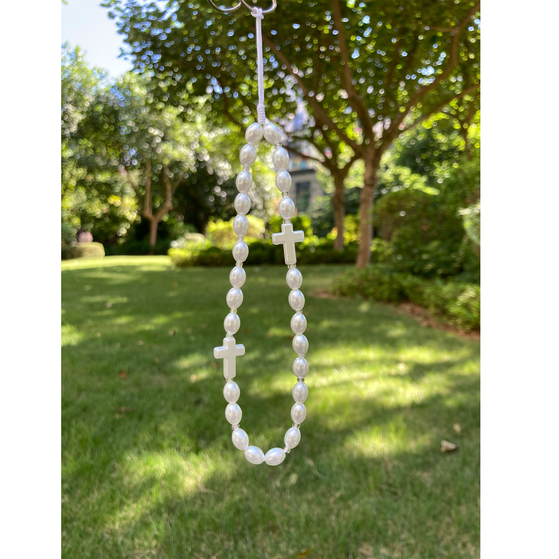 Original Cross Phone Strap for Women Girls, White Phone Lanyard - Gentle & Elegant Style, Lightweight & Comfortable to Wear
