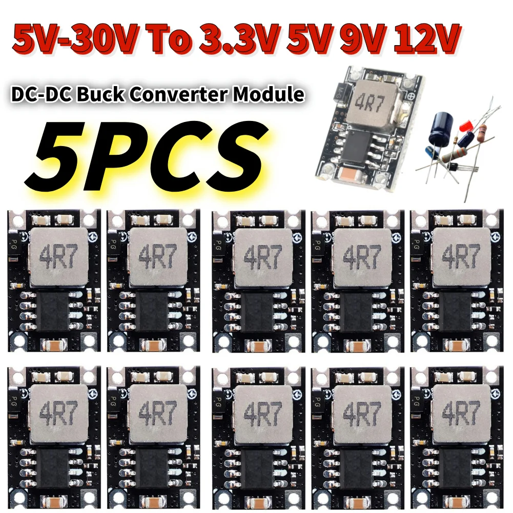 DC-DC Outputs Buck Converter Board Adjustable Power Voltage Board 5V-30V To 3.3V 5V 9V 12V for Car Motorcycle Battery Charging