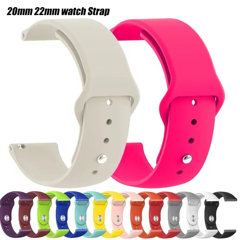 22mm Sport Silicone Strap for Amazfit Bip 6 5 Smart Watch 20mm Wristband For Amazfit GTS 4/3/2e/GTS2 Mini/GTR 42mm/47mm/GTR 4 3