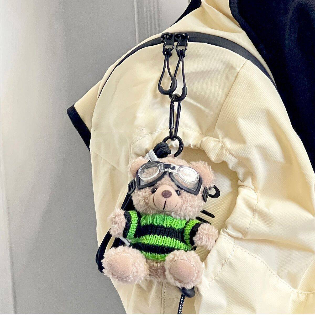 Bag Pendants Bear Doll Cartoon Bag Plush Charms Creative Cute Kawaii Keychains Fashionable Versatile Bag Accessories Couple