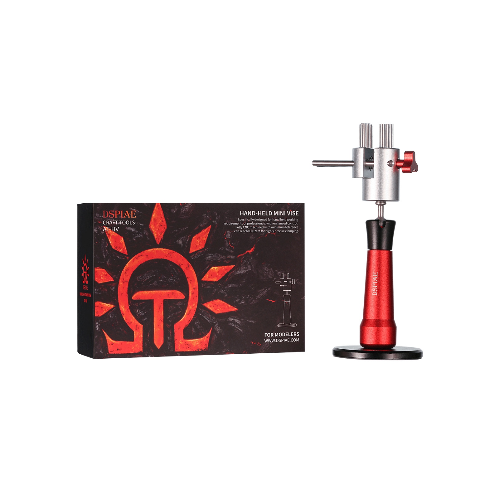 DSPIAE A T-HV Craft Tools Directional Table-top Vise for Modeler Bench Vise Universal Power Tool Parts Red Stainless Steel