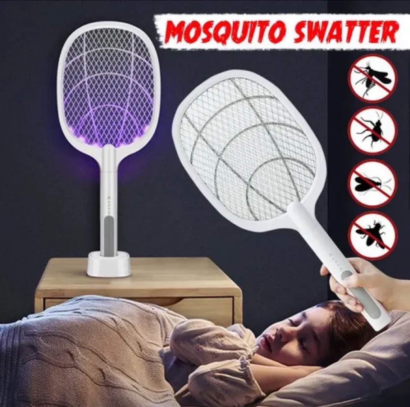 Mosquito Plastic Racket USB Automatic Bat