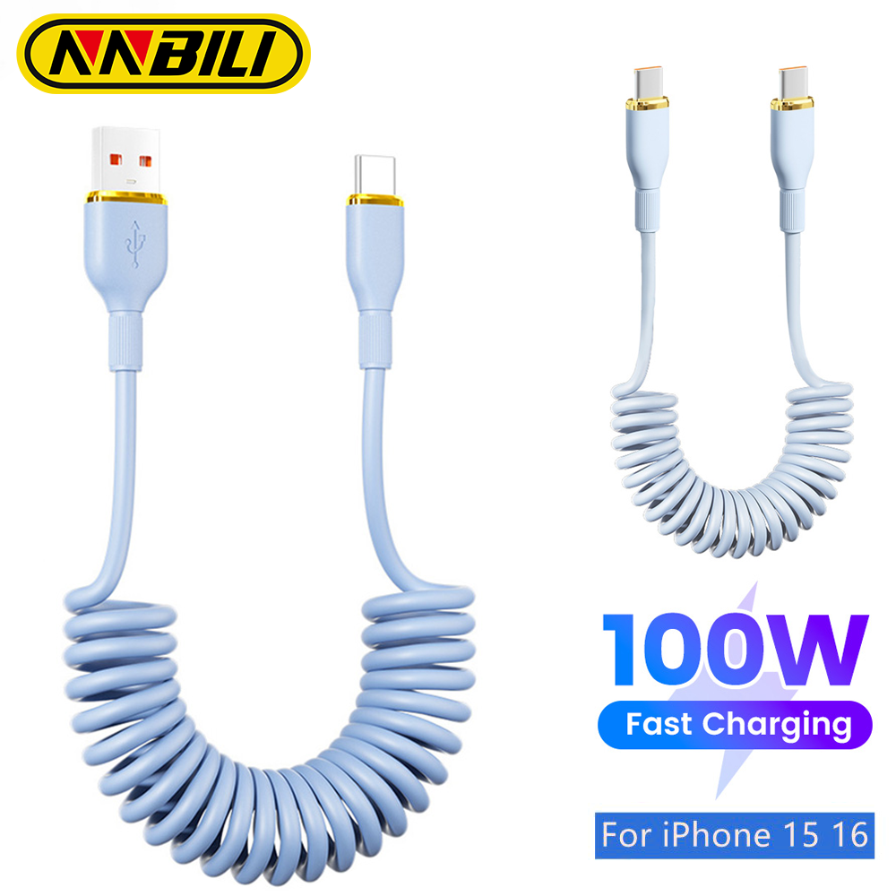 NNBILI USB C to Type C Cable 100W PD Fast Charging For iPhone 15 16 USB to USB C Cable For POCO F3 MacBook