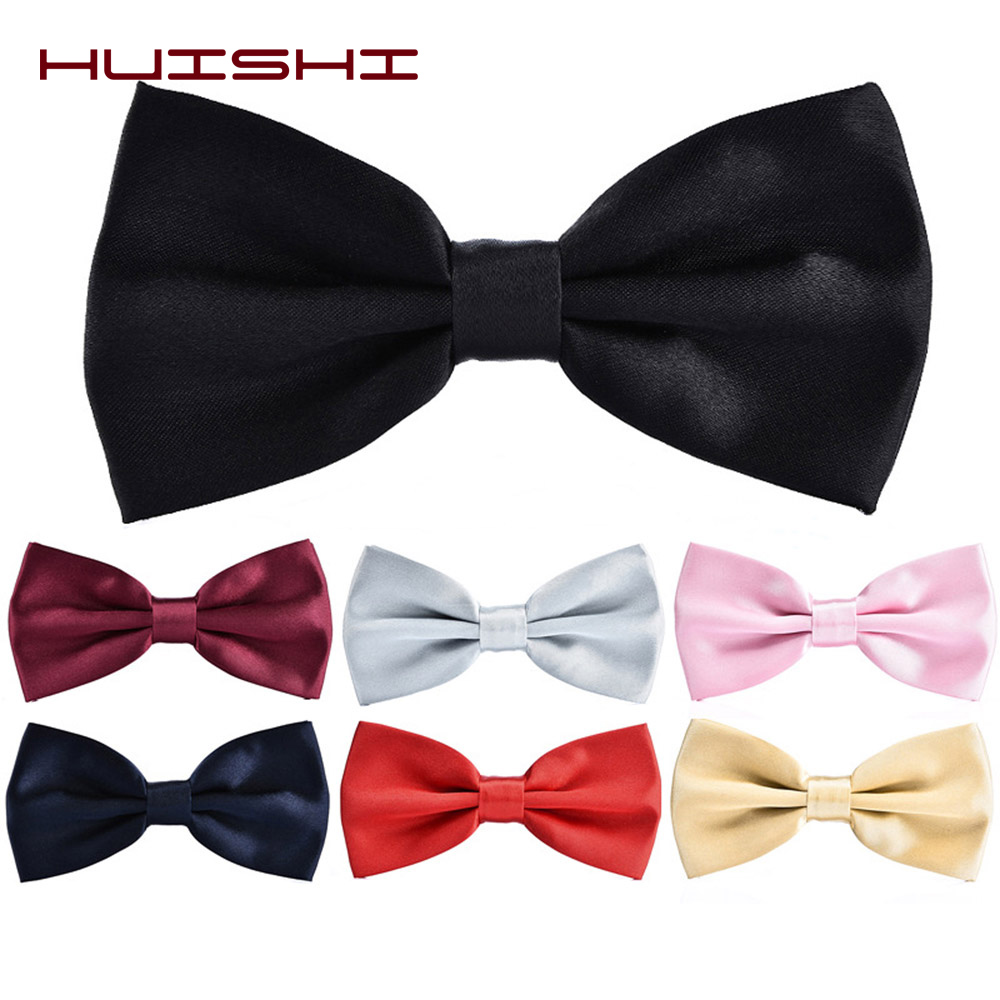 Men Bowtie Solid Color Bow Tie Man Classic Black White Green Neck Butterfly Adjustable Fit Wedding Ties Accessories