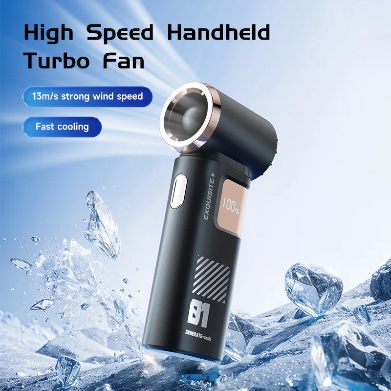 VIKEFON Mini Portable Turbo Handheld Fan 3600mAh USB Battery LED Digital Display for Fan Travel Camping Outdoor Office