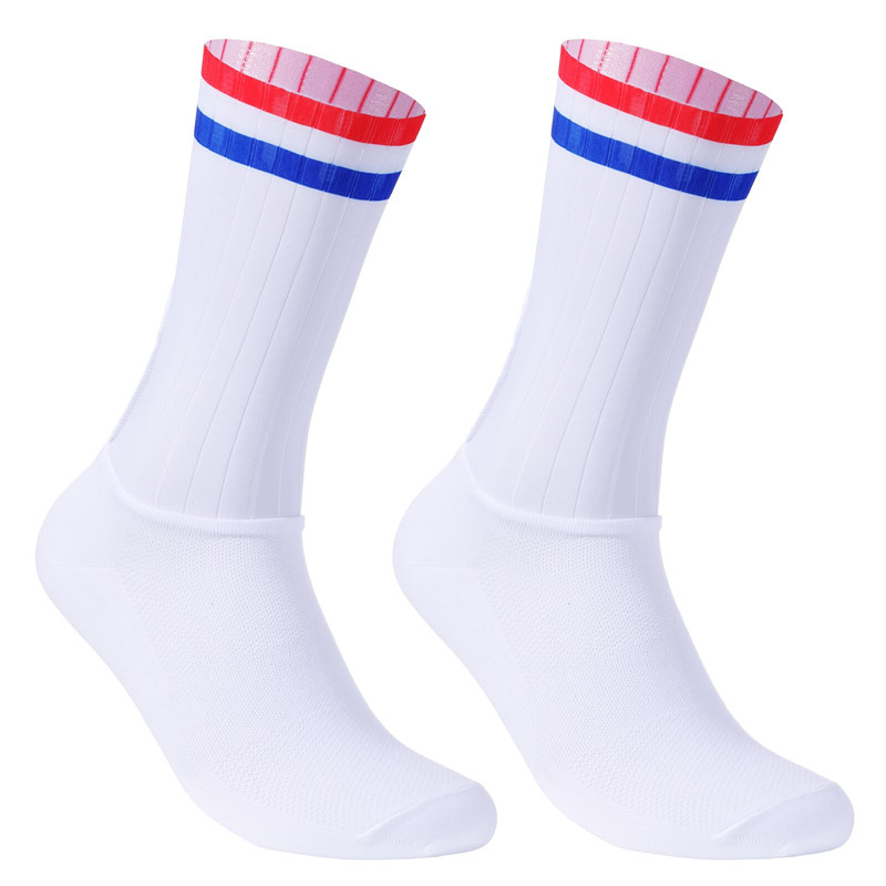 2025 New Anti Slip Silicone Summer Aero Socks Whiteline Cycling Socks Men Bicycle Sport Running Bike Socks Calcetines