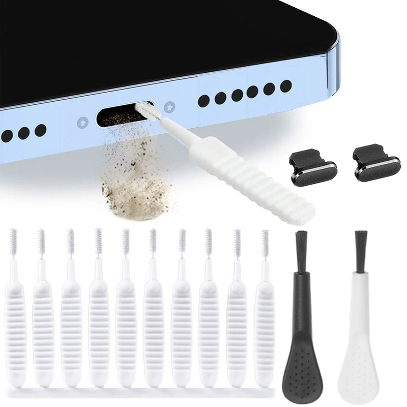USB C Charging Port Universal Mini Cleaning Brush Metal Dust Plug Removal Cleaner Kit For iPhone Earphone Clean