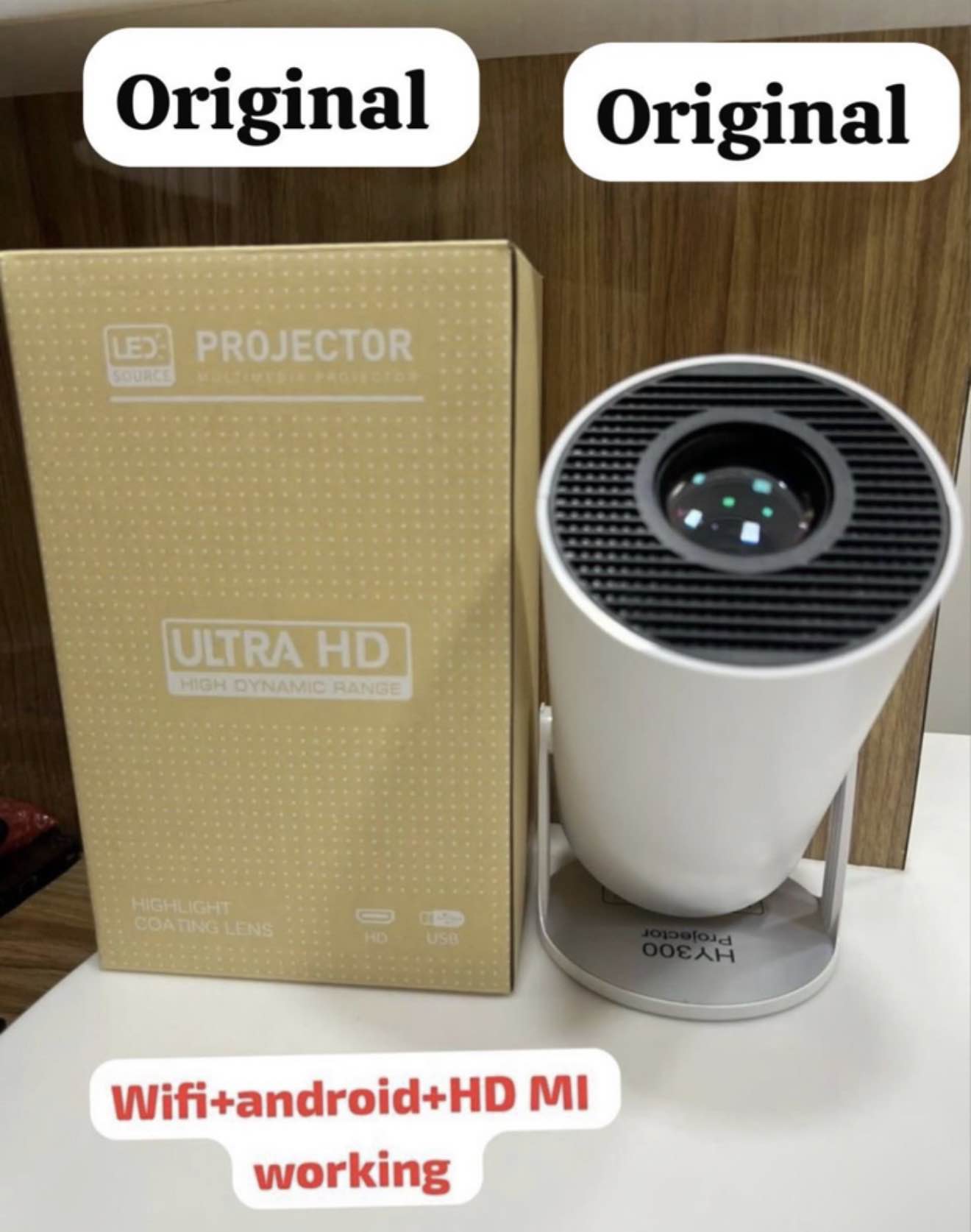 HY 300 4k Ultra HD portable projector with Massive features . Youtube, gaming, Netflix, etc .