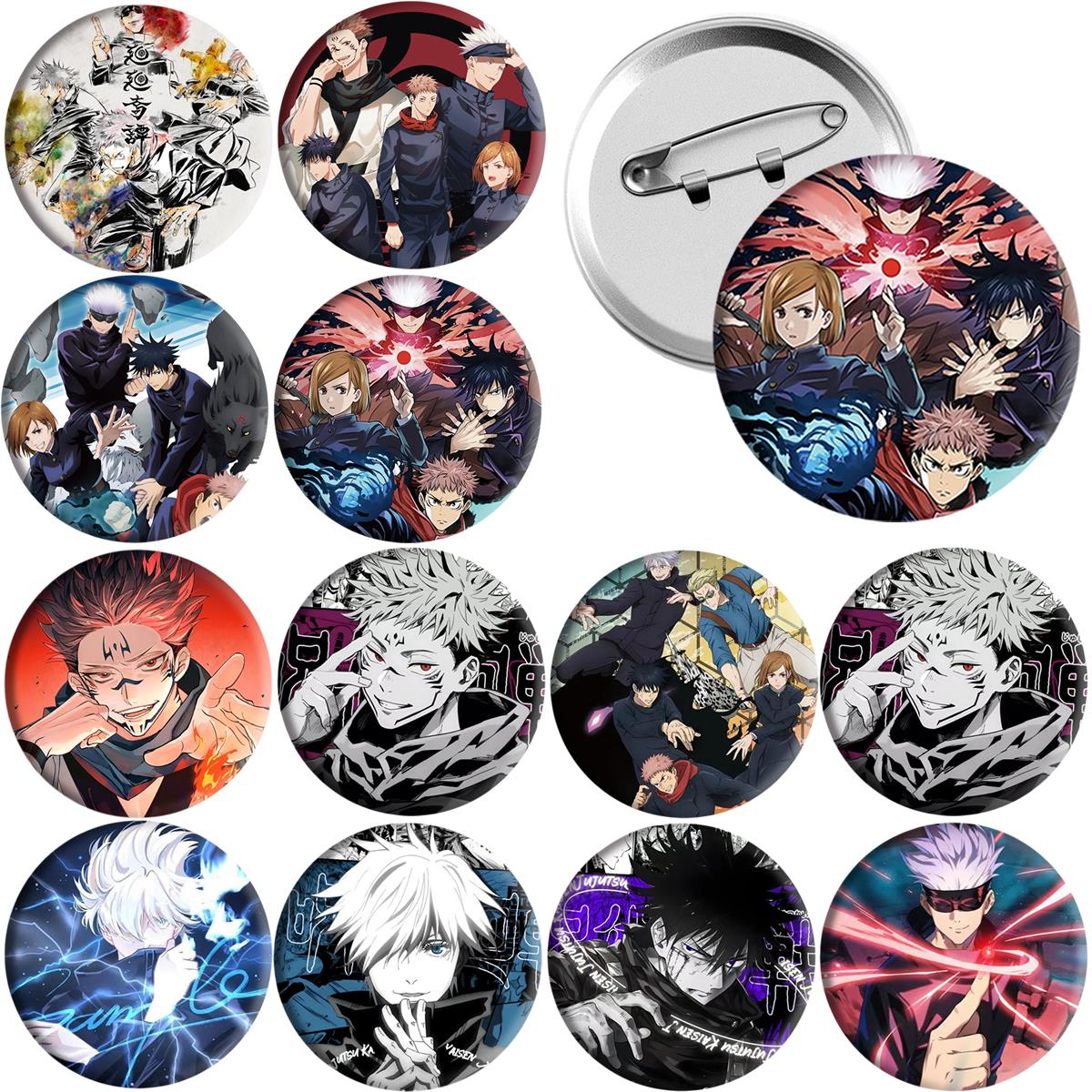 Cool Anime Jujutsu Kaisen 58mm Round Badge Brooches Creative Pins For Clothes Hat Backpack cosplay Decorate Accessories Toy