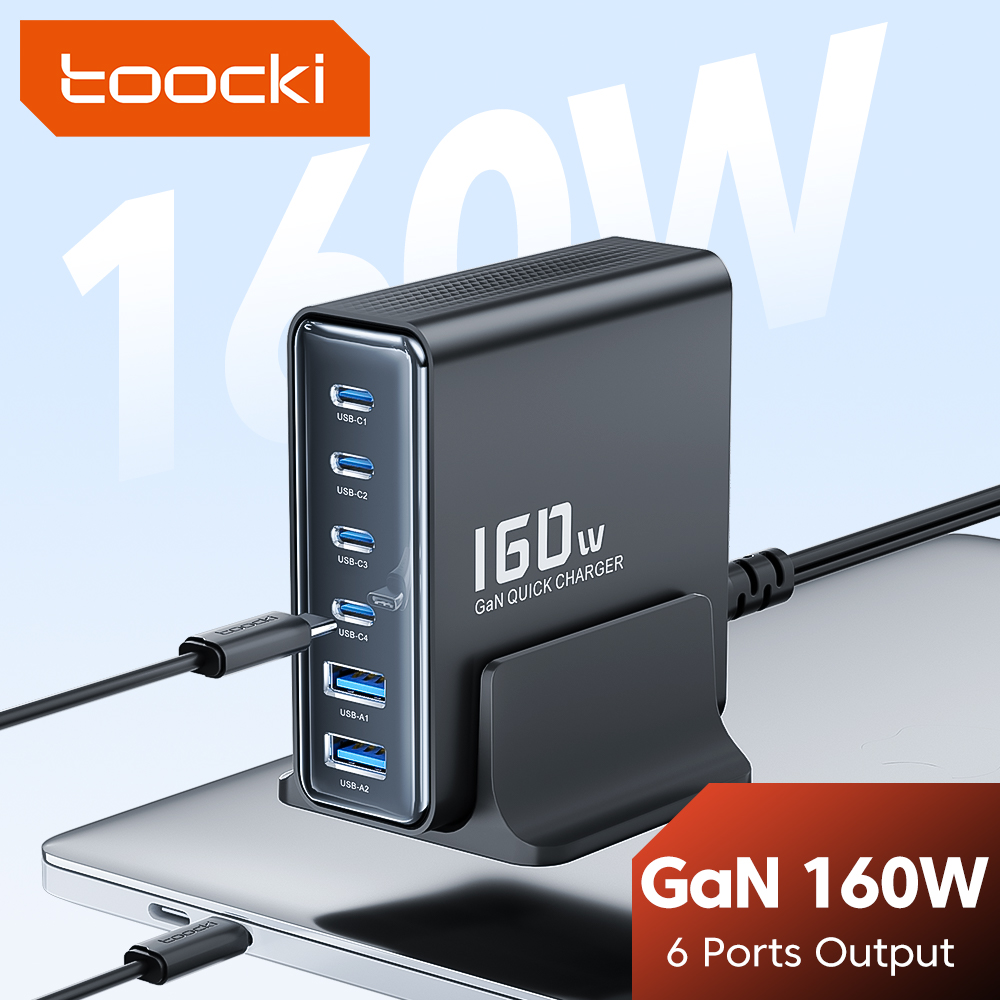 Toocki 160W GaN Charger PD3.1 QC4.0 Quick Charge For Macbook Pro Laptop iPhone 17 16 Tablet iPad Desktop Charger