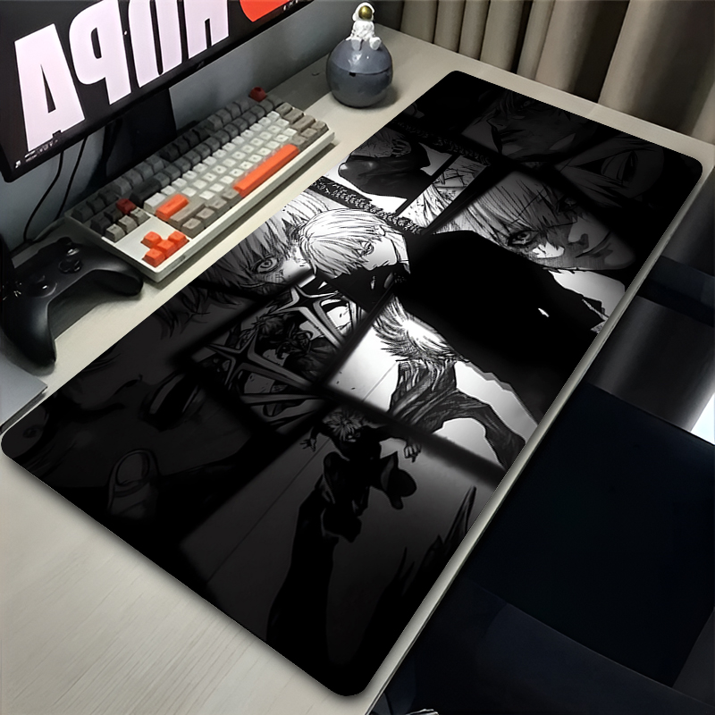 Mouse Pad Laptop Black And White Manga Desktop Mouse Mat PC Tokyo Japan Anime Ghoul Mousepad Cool Boy Gamer Cabinet Keyboard Pad