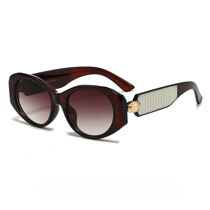 2025 New Oval Sunglasses Ladies Metal Snakehead Fashion Versatile Sun Glasses Women Luxury Goggle Oculos De Sol Feminino UV400