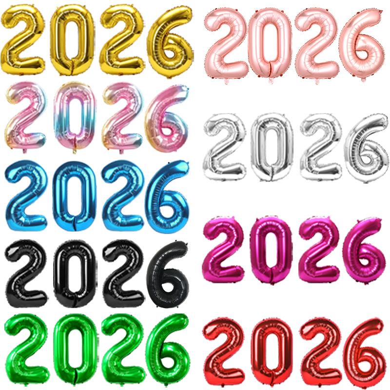 1 Pc 2026 Number Foil Balloons Happy New Year Eve Party Decoration Photo Booth Props Supplies Home Decor Navidad 2026