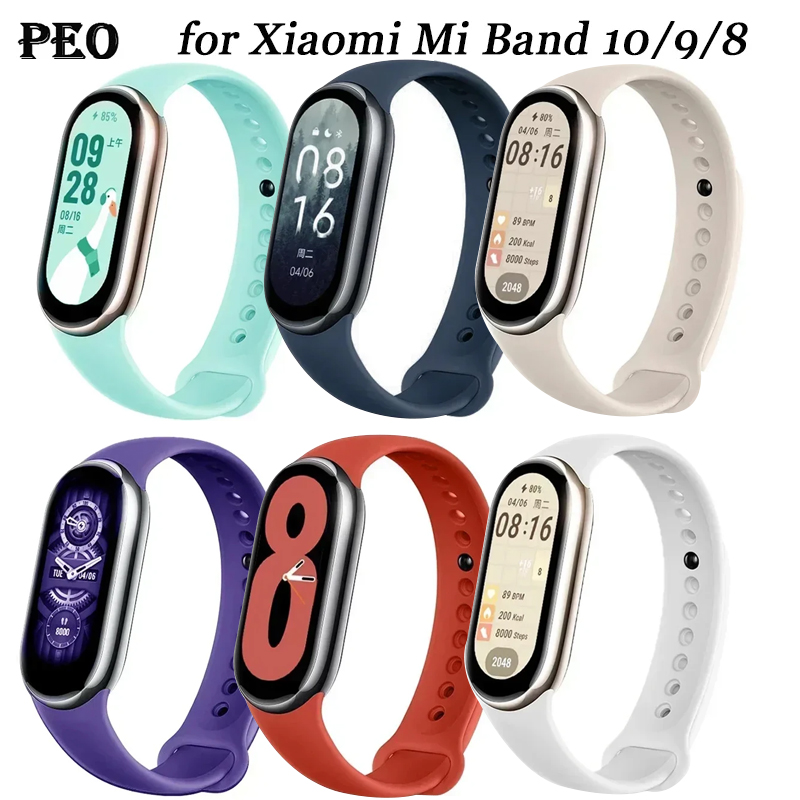 Sport Watch band For Xiaomi Mi band 10-NFC Strap Replacement miband10 Bracelet Official silicone smart mi band 9-8 Accessories