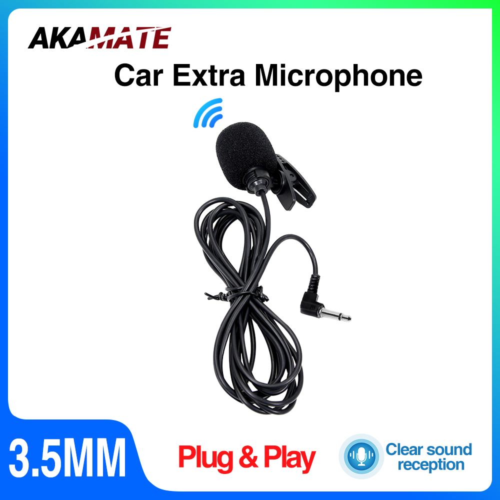 AKAMATE Micphone for Car Radio mic Sound Amplifier Bluetooth Phone Call Connected Microphone Player 3.5mm Interface