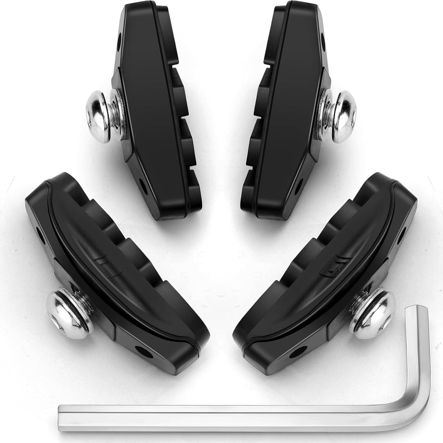 1/2 Pairs Premium Bike Brake Pads, Professional Caliper Brake Pads for Road Bicycle, Bike Brake Blocks of 50mm, Come with Wrench