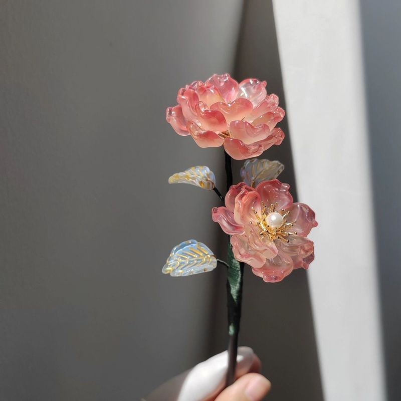 1pc Exquisite glass hair accessories, ethnic style hairpins, ancient style hairpins, coiled hair, vintage hairpins