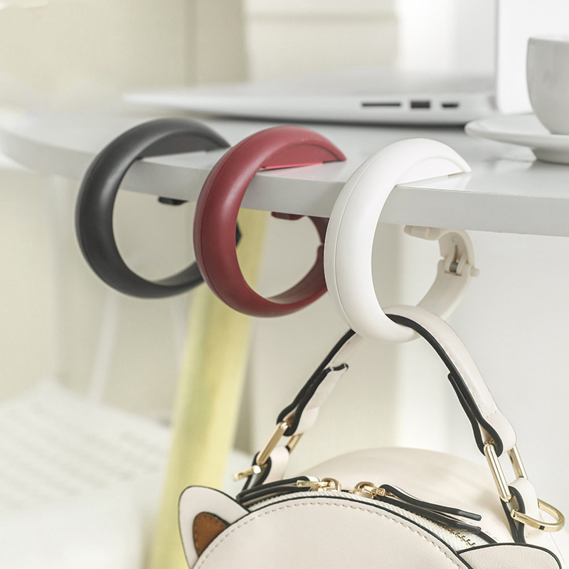 5-color desk hooks, office table edge bag hanger, no-drill removable mounting hooks