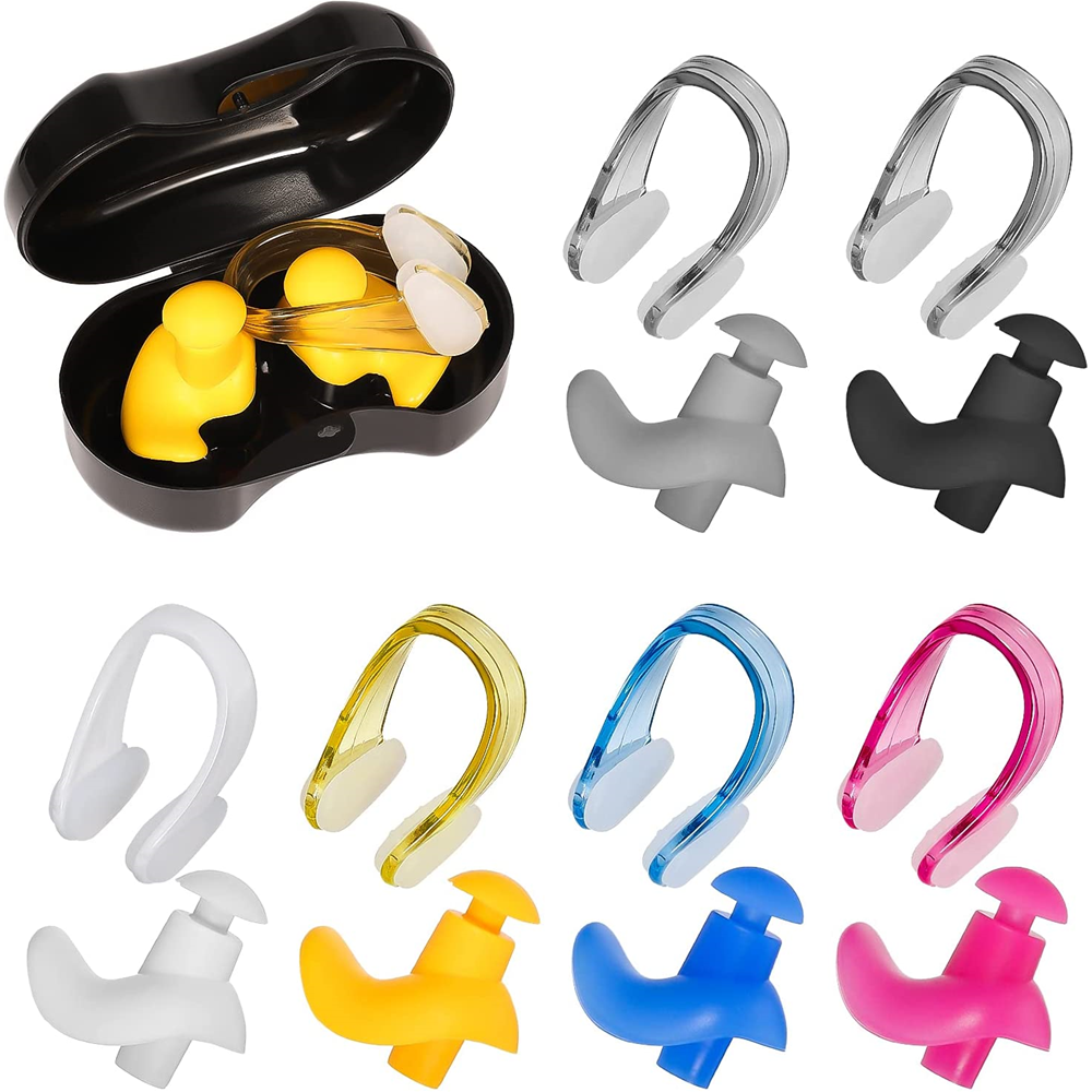 Swimming nose clip earplug set silicone environmentally friendly nose clip earplugs children beginners swimming supplies
