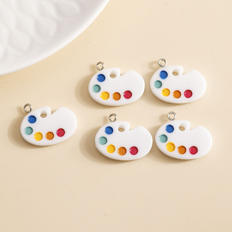 10pcs 18*23mm Creative Color Palette Earrings for Women Mini Cute Drawing Plate Drop Earring Artist Jewelry Love Painting