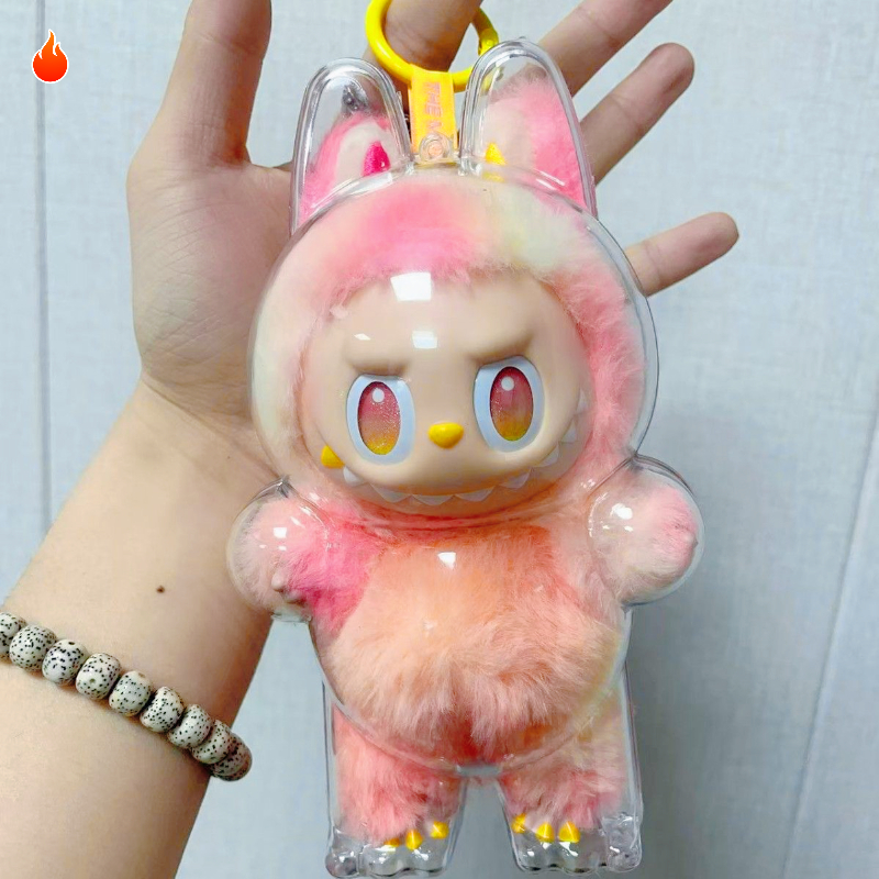 Stylish POP MART Doll Box Labubu Transparent Box Stuffed Toy Box Cute Elf Plush Display Bag Mini Portable Storage Box No Dolls