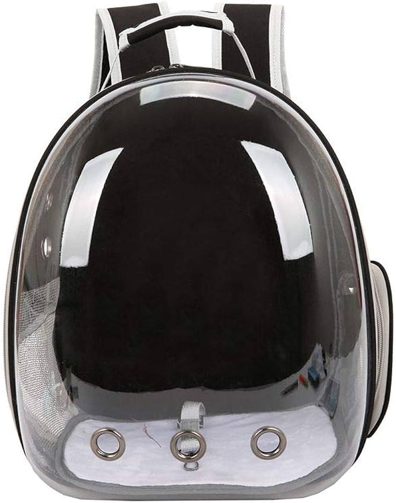 Portable Oxford Cloth Pet Carrier Black Breathable Pet Bag Foldable Lightweight Pet Backpack Travel