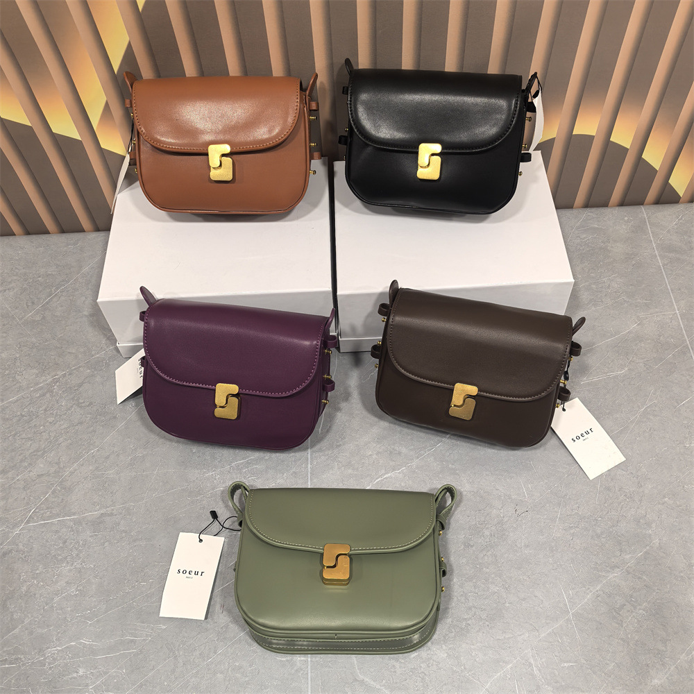 New niche design women's bag retro small square bag saddle bag shoulder crossbody bag
