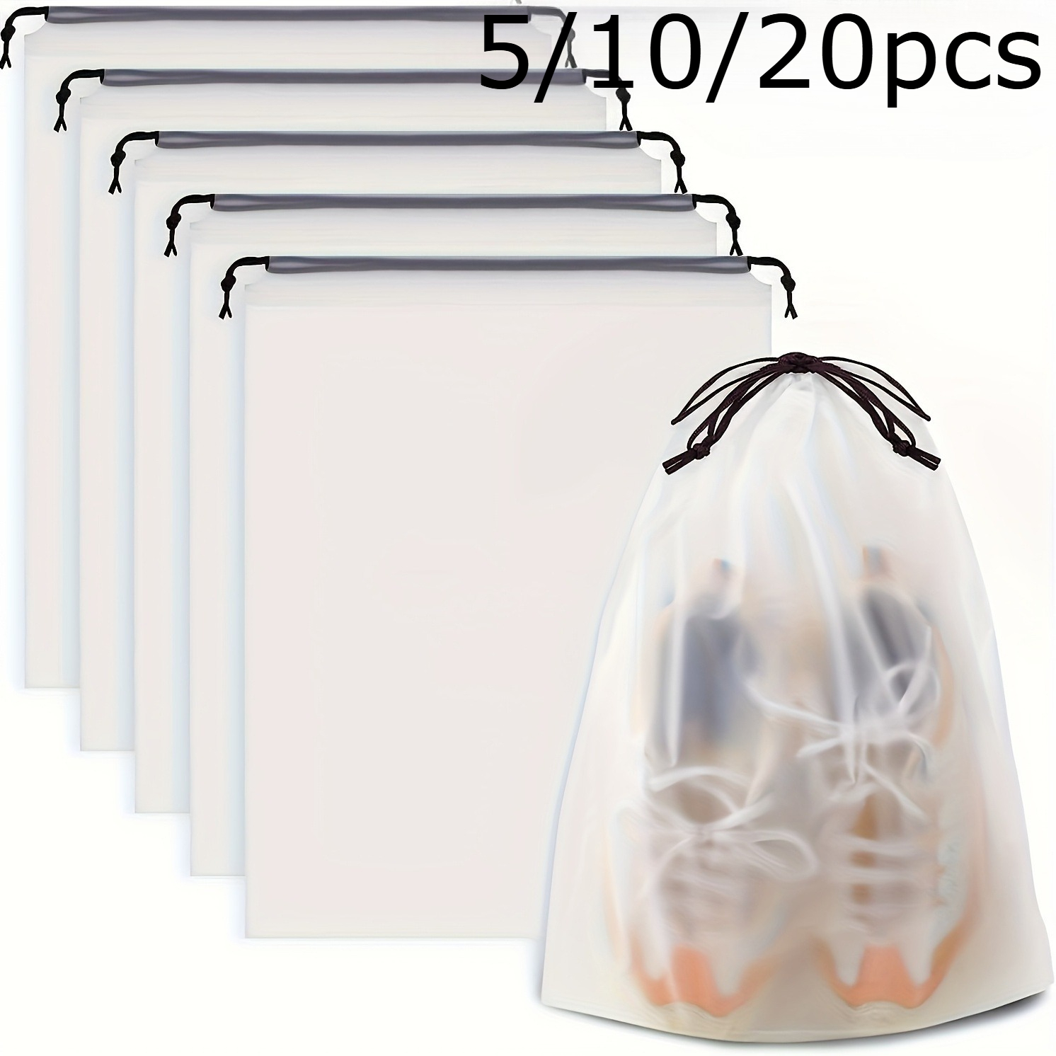 5/10/20pcs Travel Shoe Storage Set Portable, High-Quality, Transparent Organizer Bags for Easy Packing
