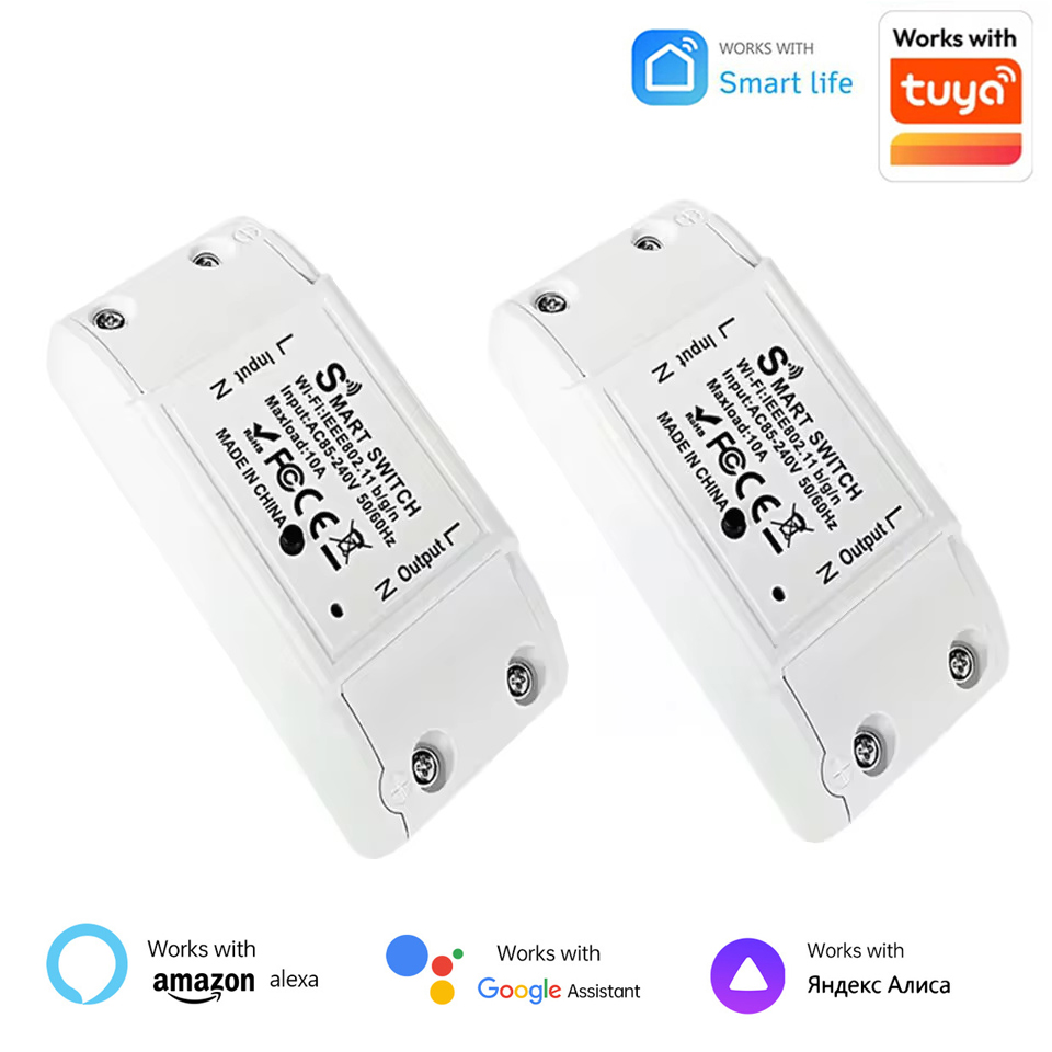 1/2/5pcs 16A Wifi Switch DIY Smart Home Control Relay Smart LIfe APP Control Remotely Timer Works With Alexa Home Alice