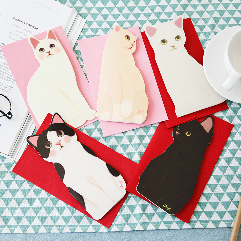 Cute Cat Meow Star Cartoon 3D Greeting Card Blessing Greeting Card Birthday Small Kawai Card Lovely Supplies