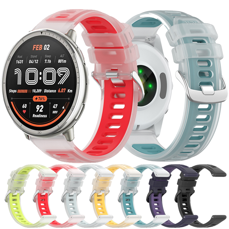 22mm 20mm Jelly Silicone Strap For Active 2/ Balance 2/Cheetah Square/Pro/Round Band For Bip 6 5 3 GTR GTS 4 3 2