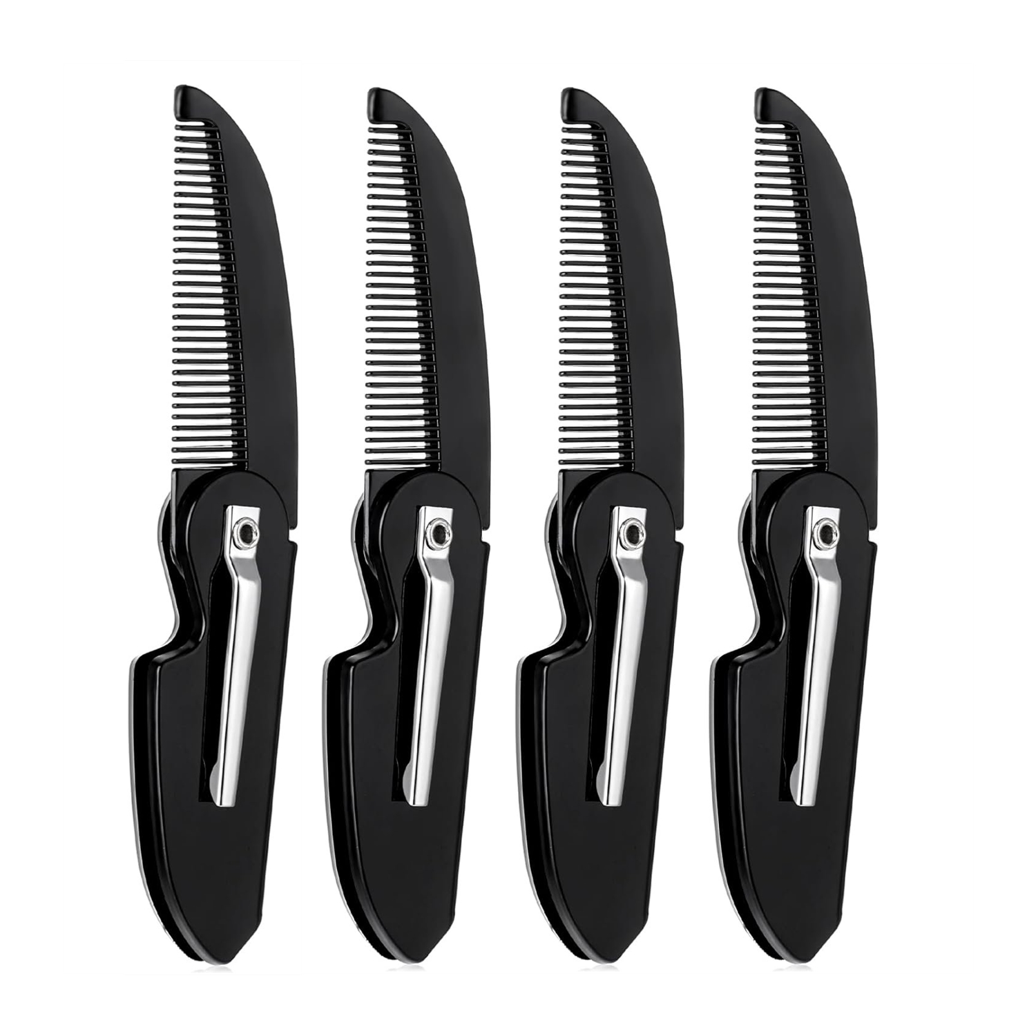 4pcs/Set Portable Folding Beard & Hair Styling Comb - Mini Pocket Comb for Daily Use for Men
