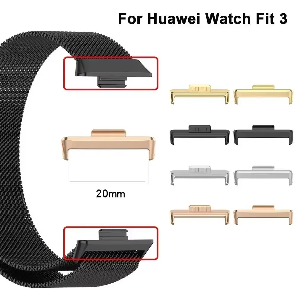 2Pcs Metal Adapter For Fit 3 Connector Strap Watchband Bracelet zinc alloy Steel Fit3 20mm Band Width Accessories