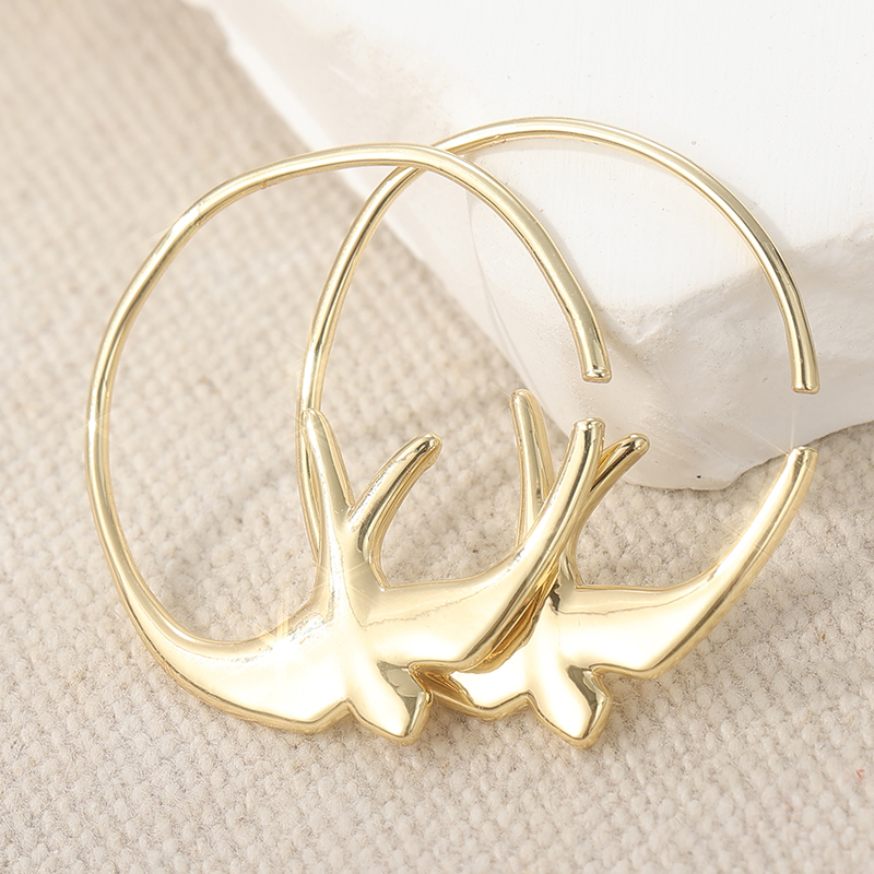 New Gold/Silver Plated Swallow Bird Thin Hoop Earrings For Women Minimalist Metal Personalized Earrings Jewelry