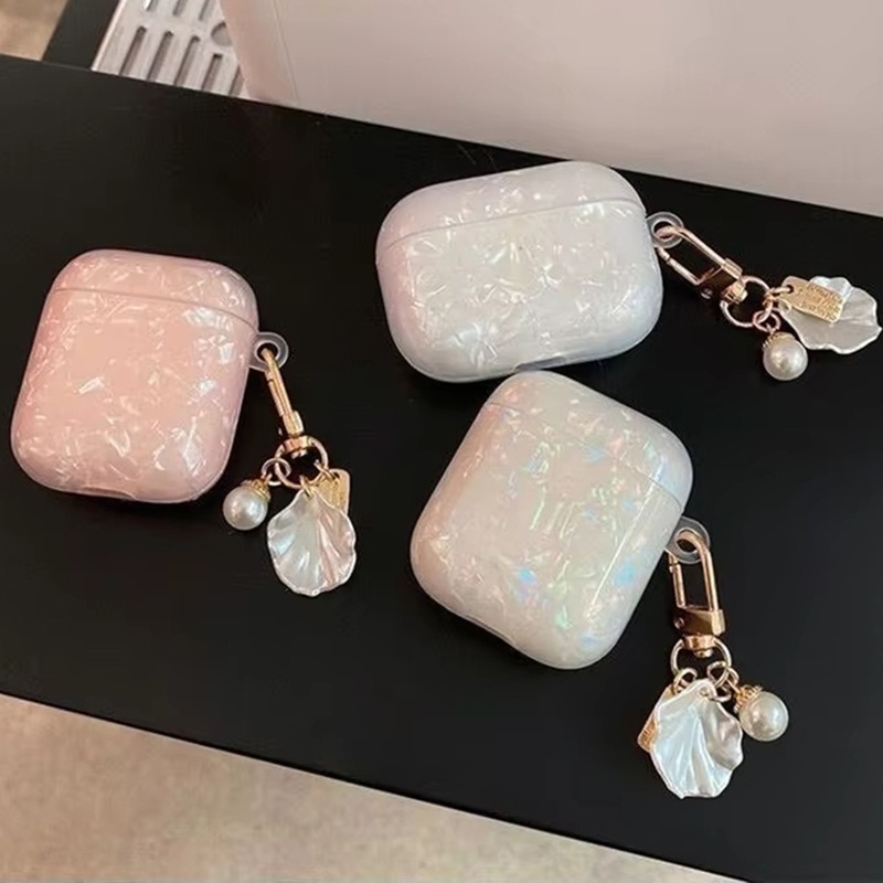 Pearl Earphone Protective Case For AirPods 4 3 Pro 2 1 Case Silicone Headphone Cover With Keyring For Air Pods 3rd 4th Gen