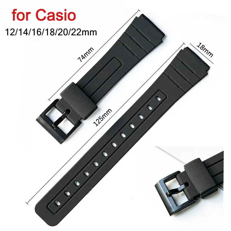 Watch Strap for F-91W 12mm 14mm 16mm 18mm 20mm 22mm Sport Waterproof Diving Men Resin Replace Bracelet Band