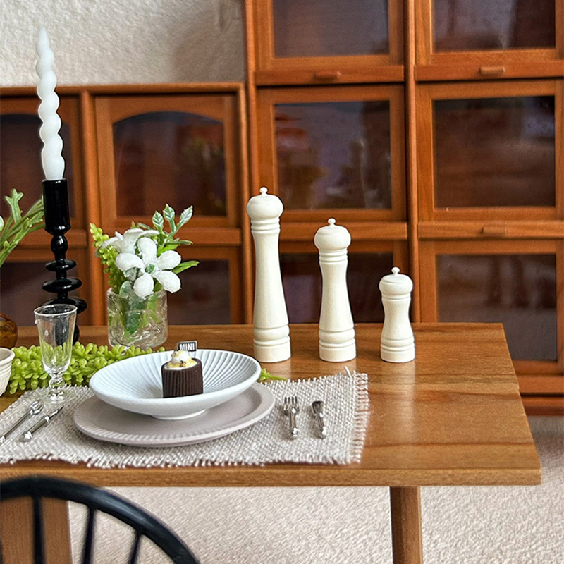 New 3Pcs Doll House Furniture Dollhouse Alloy Cooking Pepper Grinding Bottle Miniature Mini Scene Model Doll Accessories
