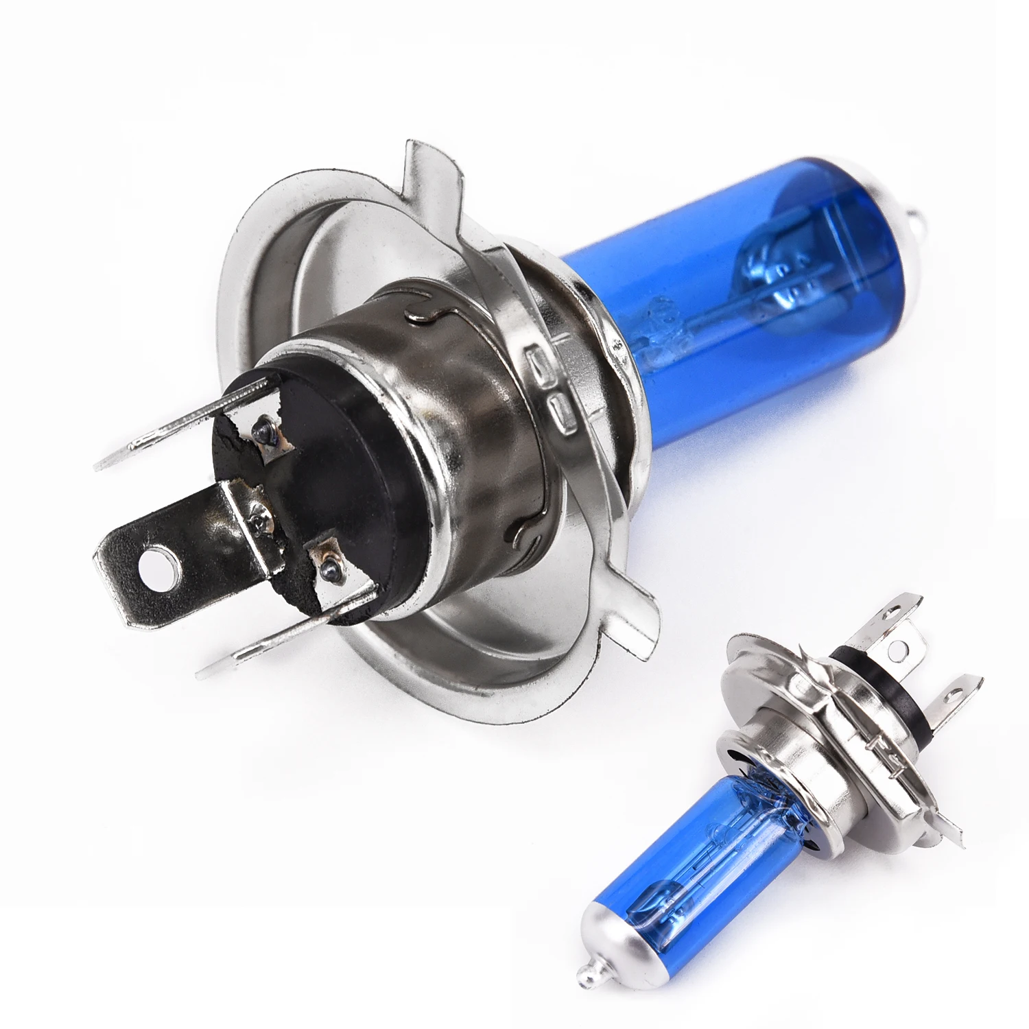 2pcs H4 100W 4500K Car Xenon Gas Halogen Headlight Headlamp Lamp Bulbs Blue Shell Aluminum Alloy Base For Cars With 12V Battery