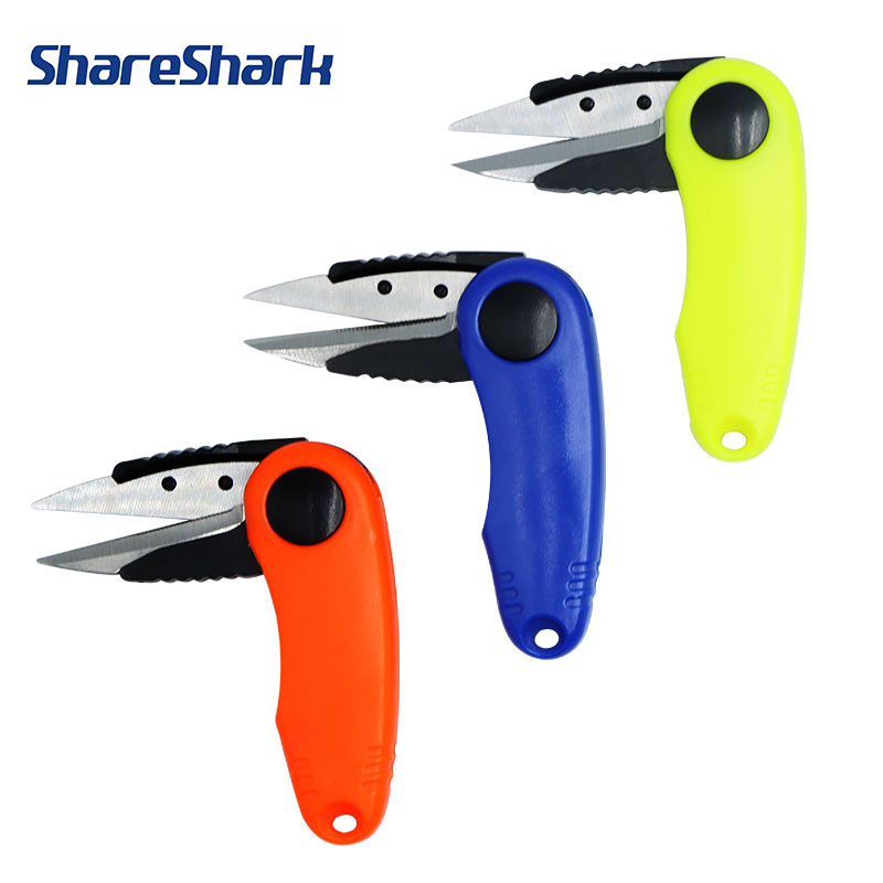 Folding Scissors Stainless Steel Fish Use Scissor Multifunction Fishing Line Cut Clipper Shrimp-Type Fishing Tackles Pesca
