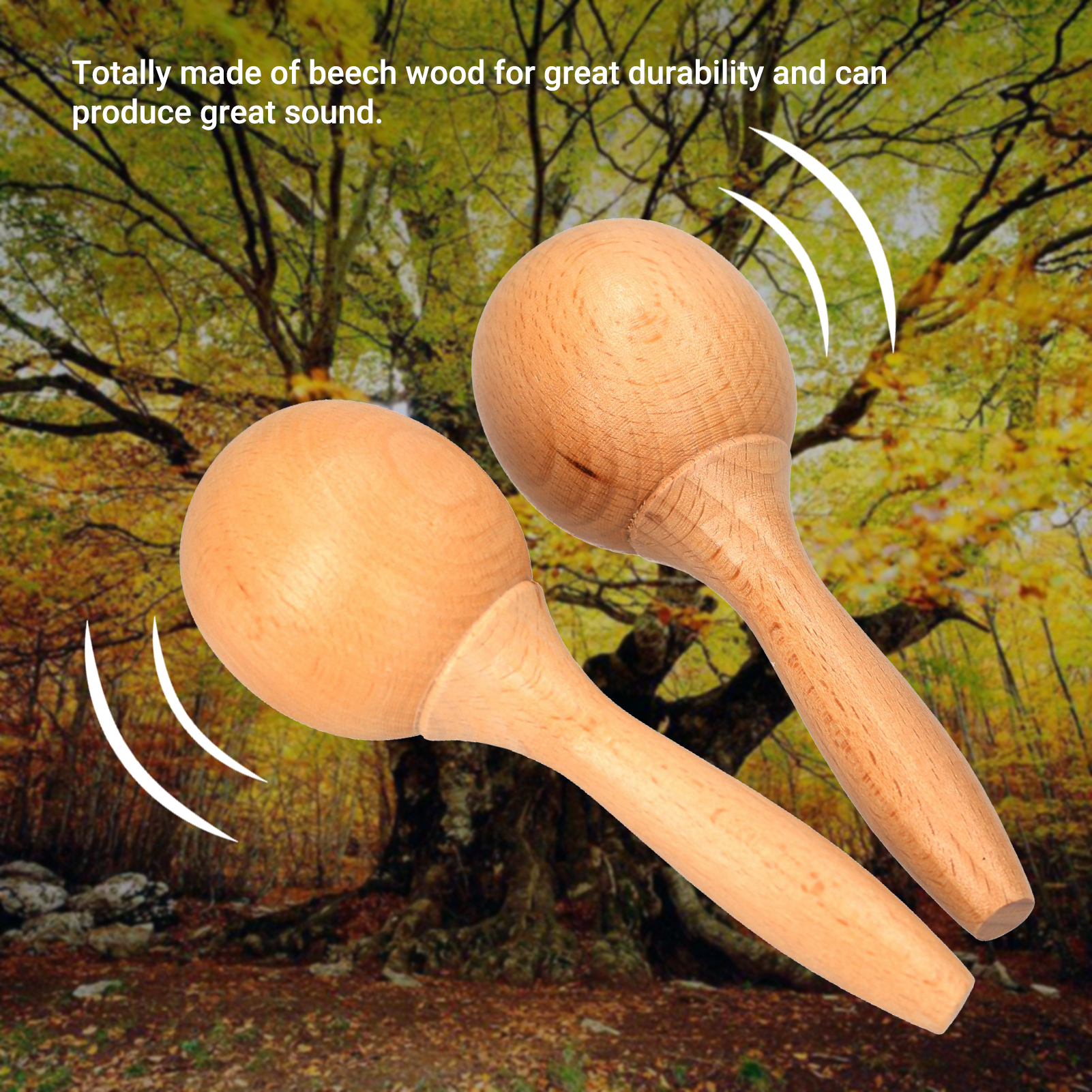 Maracas Hand Percussion Rattles, Wooden Rumba Shaker Musical Instrument for Kids Adults, Set of 2,Green