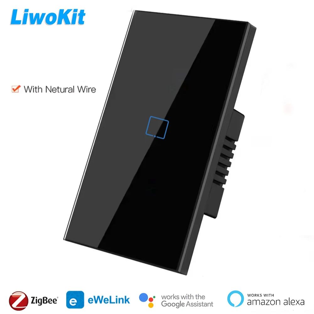 LiwoKit Zigbee Smart Switch Us EWelink App Bluetooth RF Alexa voice control neutral wire Install