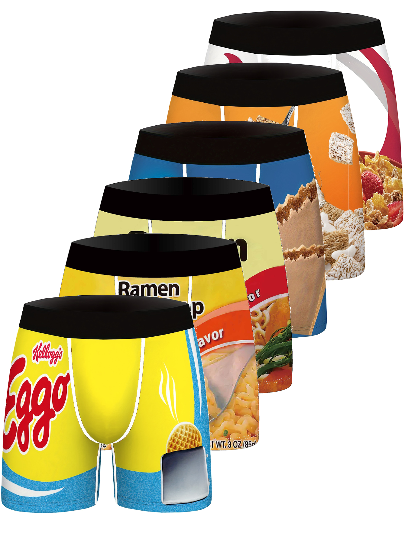 6-pack fashionable men's boxer shorts, comfortable, soft, fashionable, printed, casual and versatile men's underwear
