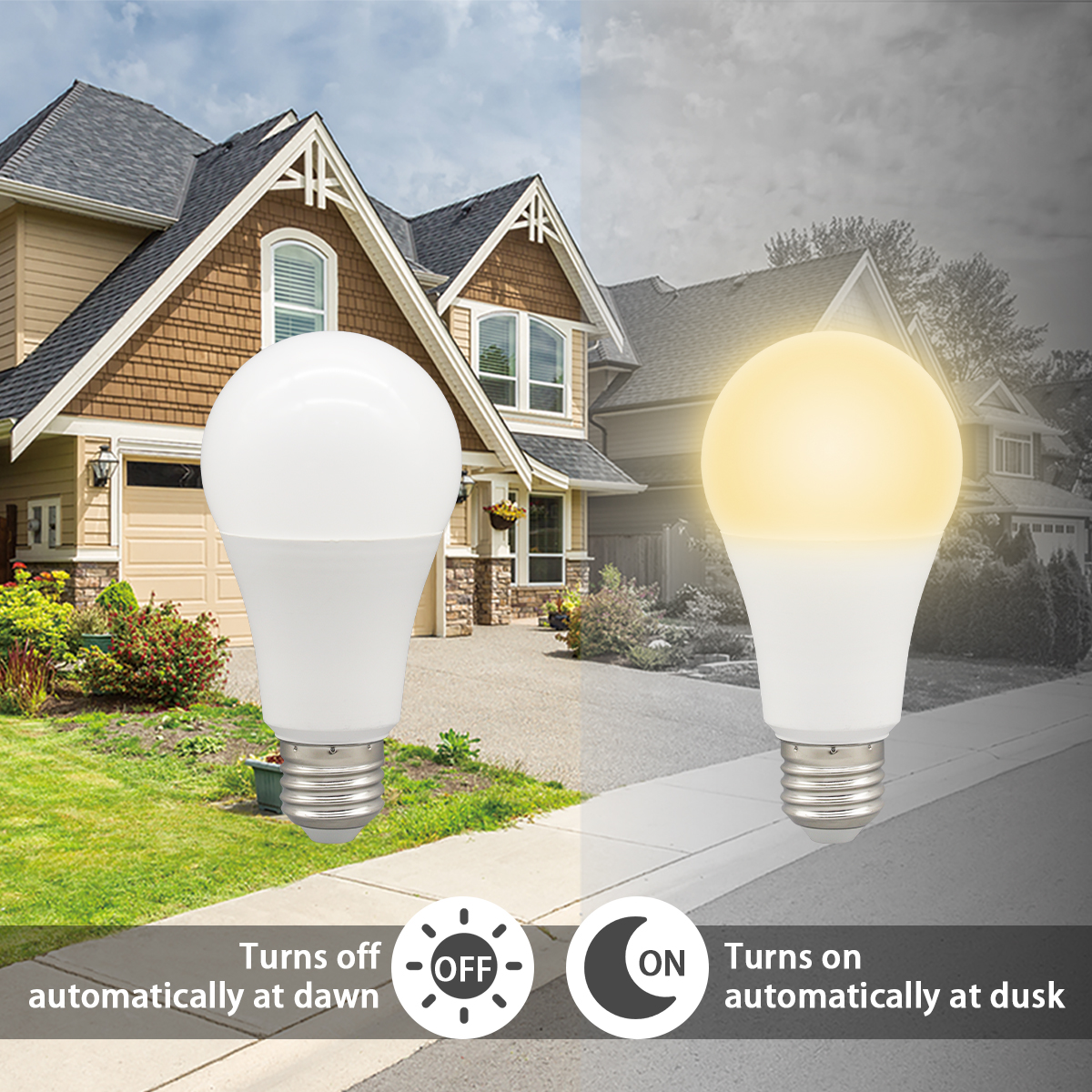 Dusk to Dawn Light Bulb Sensor Control LED Bulb Light AC 220V 110V 10W E27 B22 for The Entrance of Underground Garage